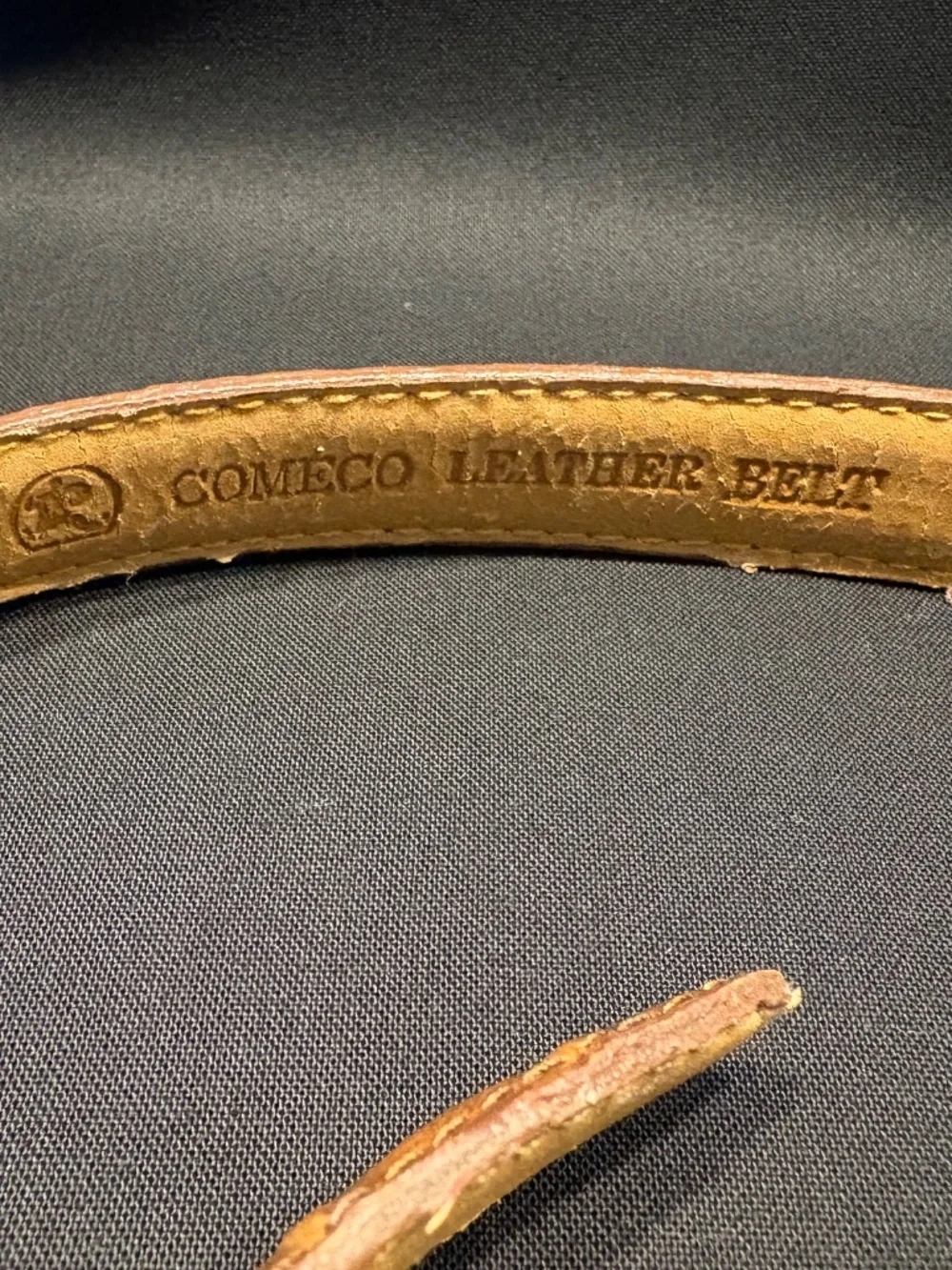 2 Women's belts (leather and crocodile) Brown
